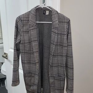 Oversized plaid blazer